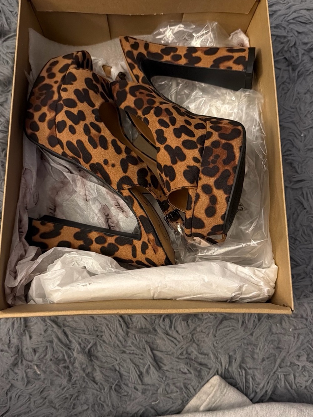 Jessica Simpson Leopard Print Platform Pumps - Brown/Black